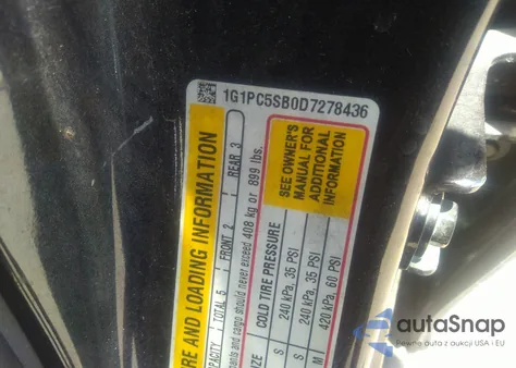 2013 Chevrolet Cruze 1Lt Auto из США, поврежденный, VIN 1G1PC5SB0D7278436